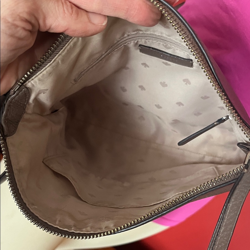 Kate Spade Taupe Leather Crossbody Bag - Picture 6 of 17